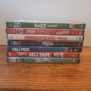 Lot of 7 Comedy DVDs American Pie Cheech and Chong Ted 2 Hall Pass Smokey Bandit